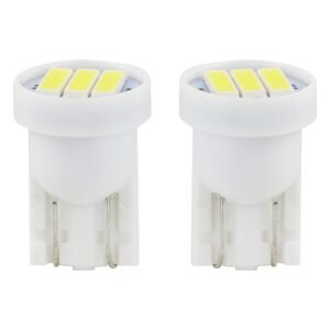 Amio - Λαμπάκια LED 3SMD 7020 τύπου T10 βάση W5W W2.1x9.5d τάση λειτουργίας 12V απόδοσης 0.4W χρώμα λευκό για Επιβατικά Αυτοκίνητα - 2 τεμ. (01096/AM)