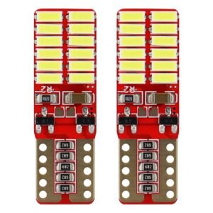 Amio - Λάμπες LED T10 W5W Καρφωτές 12/24V 2.2W 5600K με 24 SMD 4014 CANBUS για Φώτα Θέσης Πινακίδας & Εσωτερικού Φωτισμού με Ισχυρό Λευκό Φως και Χωρίς Σφάλματα - 1 Σετ (01287/AM)