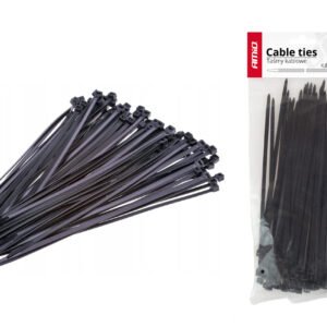 Amio – Δεματικά καλωδίων tie wrap 02150 μαύρα 2,5x100mm, οργανώστε και στερεώστε κάθε είδους καλωδίωση με απόλυτη ασφάλεια και αντοχή – 100 Τεμ. (02150/AM)