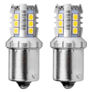 Amio - R5W/R10W P21W BA15S 12/24V 16xSMD 3030 LED ΛΕΥΚΟ CAN-BUS 2ΤΕΜ. (02796/AM)