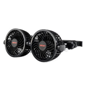 Amio - ΑΝΕΜΙΣΤΗΡΑΣ ΔΙΠΛΟΣ 12V 2χ4''(10,8cm) ΜΕ ΦΙΣ ΑΝΑΠΤΗΡΑ 2 ΤΑΧΥΤΗΤΩΝ & ΣΤΗΡΙΞΗ ΣΤΟ ΠΡΟΣΚΕΦΑΛΟ - 1 TEM. (03008/AM)