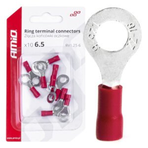 Amio - ΦΙΣΑΚΙΑ ΔΑΧΤΥΛΙΔΙ ΚΟΚΚΙΝΑ RV1.25-6 / 6.5mm - 10 ΤΕΜ. (03078/AM)