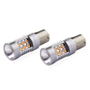 Amio - PY21W 12/24V 6.000k 0.54A - 6.48W 800lm LED 24xSMD3030 CAN-BUS ΠΟΡΤΟΚΑΛΙ 18x56mm -2 ΤΕΜ. (02580/AM)